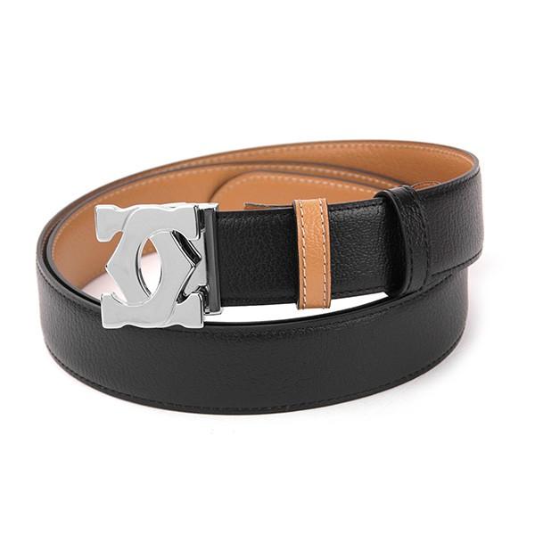 並行輸入 カルティエ ベルト DOUBLE C LOGO L5000523 ブラック／ブラウン 爆買