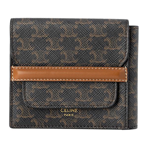 並行輸入 セリーヌ  2つ折り財布 トリオンフ 10D902 BZ9 04LU ブラック 黒 爆買