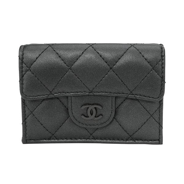 並行輸入 シャネル 3つ折り財布 CHANEL ラムスキン CHANEL WALLETレディース ブ...