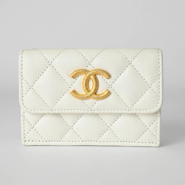 並行輸入 シャネル 3つ折り財布 キャビアスキン CHANEL SMALL WALLET H89E1...