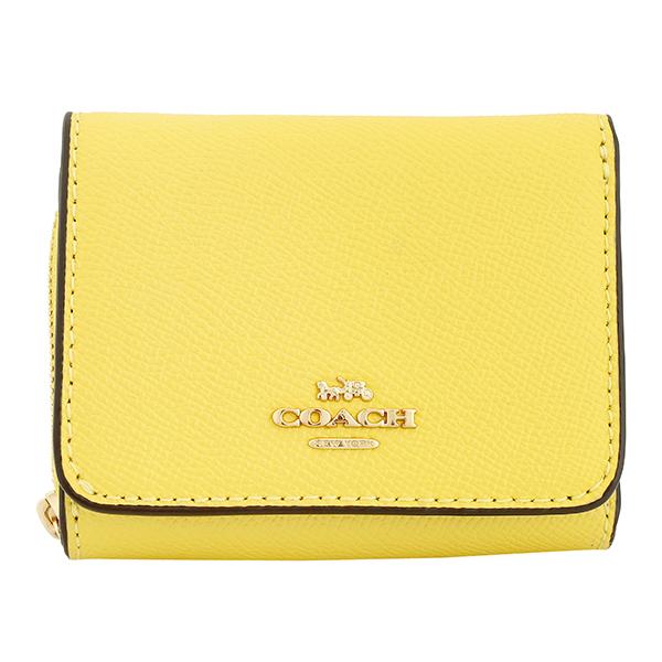 並行輸入 コーチ 3つ折り財布 COACH クロスグレイン 37968 IMS9Vレディース イエロ...