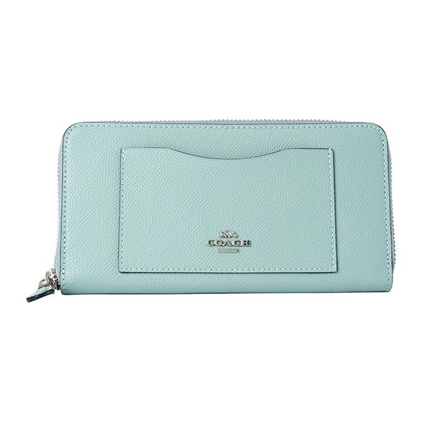 並行輸入 コーチ 長財布(ラウンドファスナー) ライトブルー 水色 COACH 54007 SV/F...