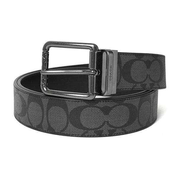 並行輸入 コーチ ベルト COACH シグネチャー 91283 QBMI5メンズ グレー ブラック