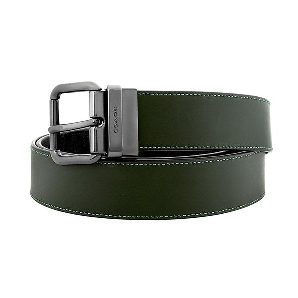 並行輸入 コーチ ベルト COACH シグネチャー C1509 QBV1Aメンズ グレー系 グリーン...