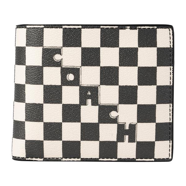 並行輸入 コーチ 2つ折り財布 COACH チェッカープリント C6789 QBL77メンズ ホワイ...