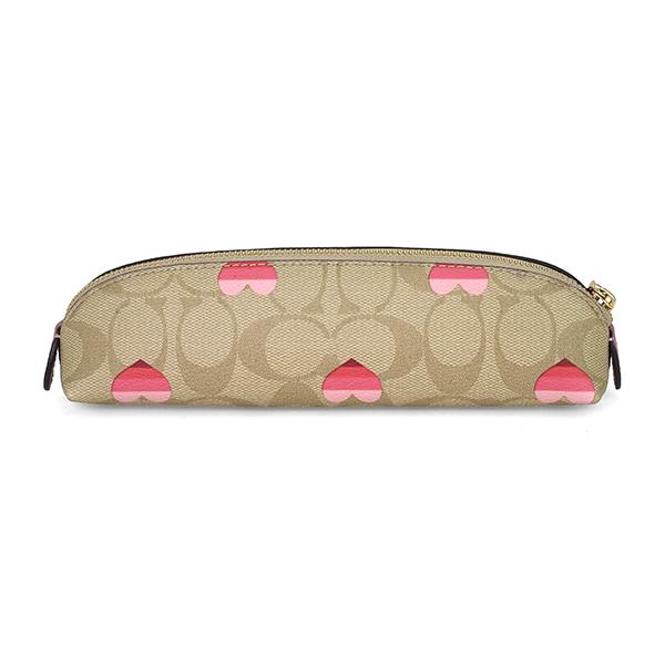 並行輸入 コーチ ペンケース COACH シグネチャーキャンバス ストライプハートプリント CA05...