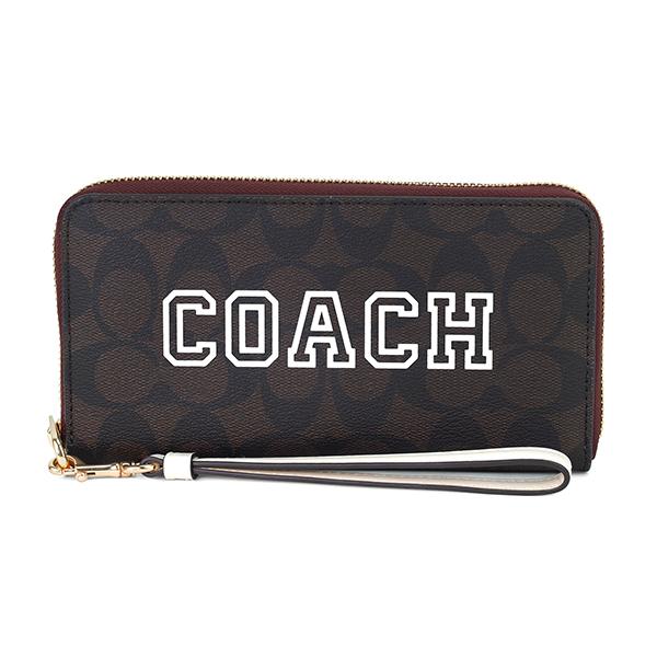 並行輸入 コーチ 長財布(ラウンドファスナー) COACH シグネチャー キャンバス ウィズ ヴァー...