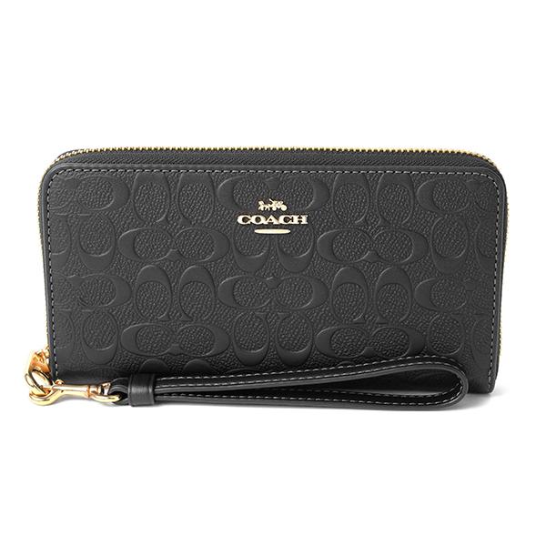 並行輸入 コーチ 長財布(ラウンドファスナー) COACH シグネチャー CF464 IMBLKレデ...