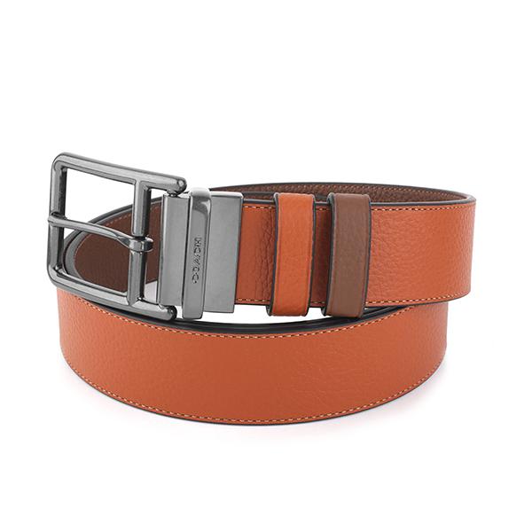 並行輸入 コーチ ベルト COACH ダブル バー バックル CG596 QBVDMメンズ ブラウン...