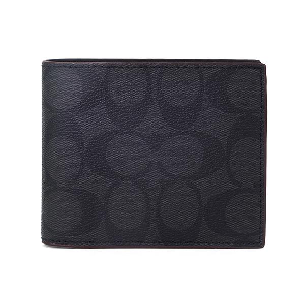 並行輸入 コーチ 2つ折り財布 COACH シグネチャー F25519 N3Aメンズ ブラック 黒 ...