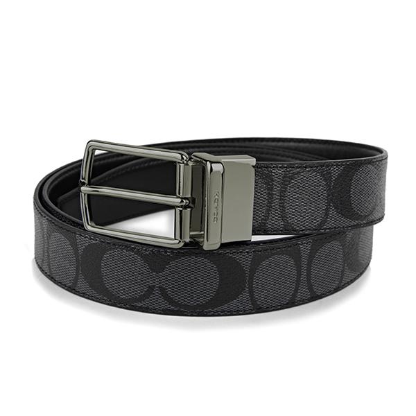 並行輸入 コーチ ベルト COACH シグネチャー F64825 CQ/BKメンズ チャコール