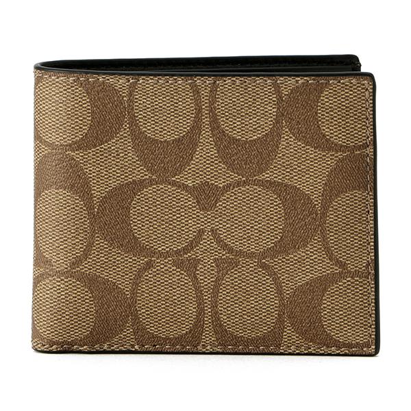 並行輸入 コーチ 2つ折り財布 COACH シグネチャー F66551 QBTN2メンズ ブラウン ...