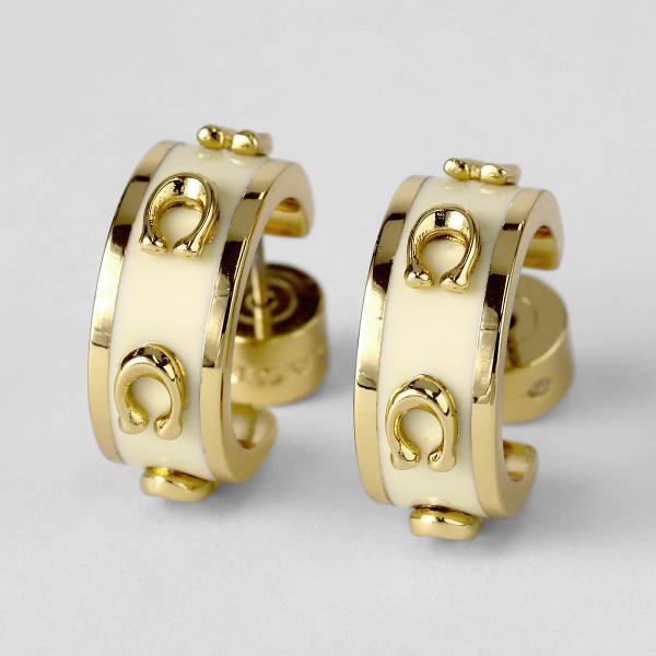 並行輸入 コーチ ピアス ペグド シグネチャー 448375GLD100