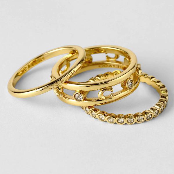 並行輸入 コーチ リング ペグド シグネチャー 506210 GLD710