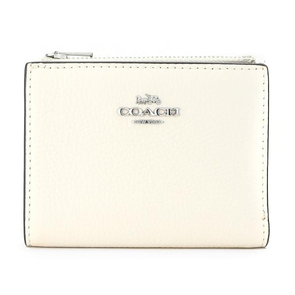 並行輸入 コーチ 2つ折り財布 COACH ぺブルドレザー CM315 SVHAレディース ホワイト...