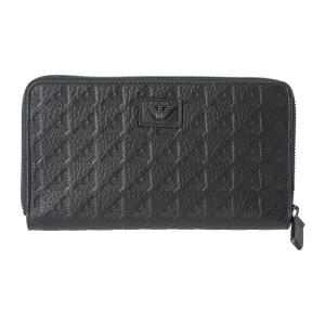 並行輸入 アルマーニ 長財布(ラウンドファスナー) ARMANI エンポリオアルマーニ EM001739 AF14774 UC001メンズ ブラック 黒