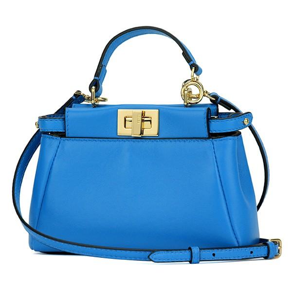 並行輸入 フェンディ ショルダーバッグ マイクロ ピーカブー 8M0355 K47 F077N ブル...