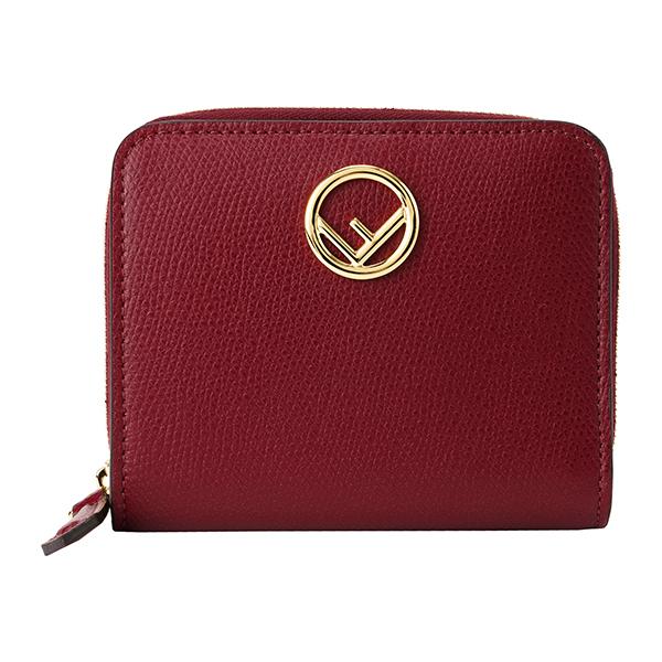 並行輸入 フェンディ 2つ折り財布 ダークレッド 赤 FENDI 8M0407 A18B F14MK...