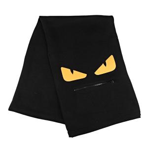 FENDI 黒 ストール イエロー刺繍 FENDI 並行輸入 フェンディ マフラー ストール FFロゴ FXS124 AH7M