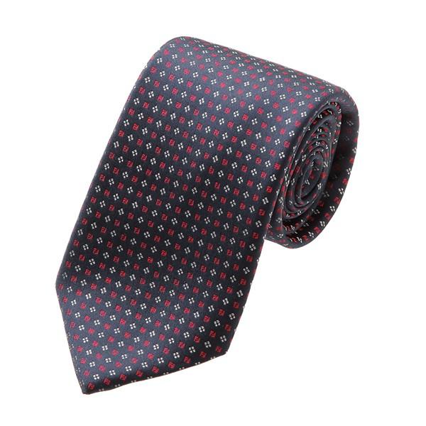 並行輸入 フェンディ ネクタイ TIE A0C9 8Y7 ダークブルー 青/レッド 赤 爆買