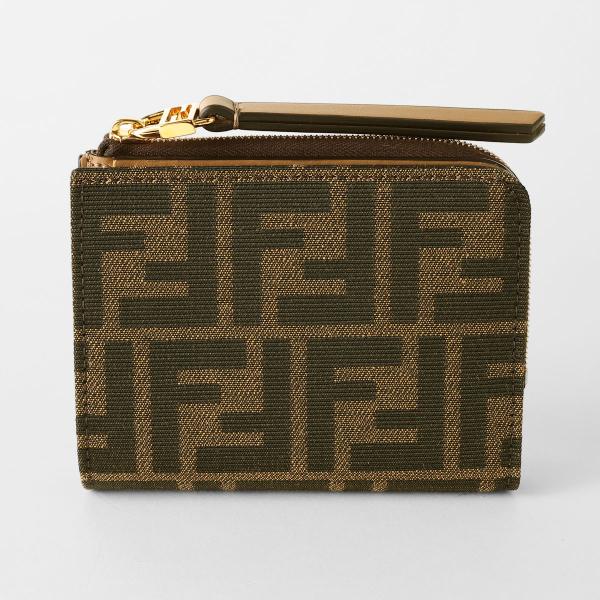 並行輸入 フェンディ 2つ折り財布 ブラウンFFジャカードファブリック 8M0519 A98P F0...