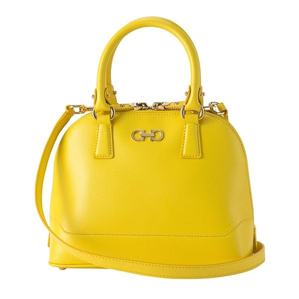 並行輸入 フェラガモ  ハンドバッグ ガンチーニ 21E703 627298 イエロー 黄 爆買