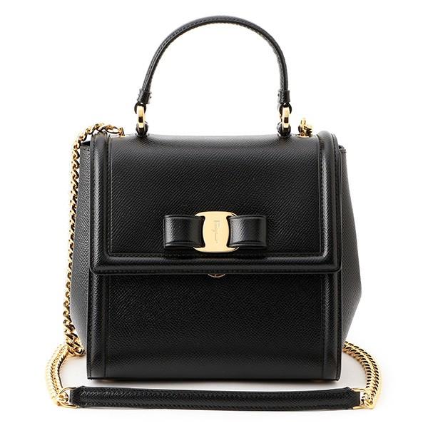 並行輸入 フェラガモ  ハンドバッグ ヴァラ リボン 21G646 720591 NERO ブラック...