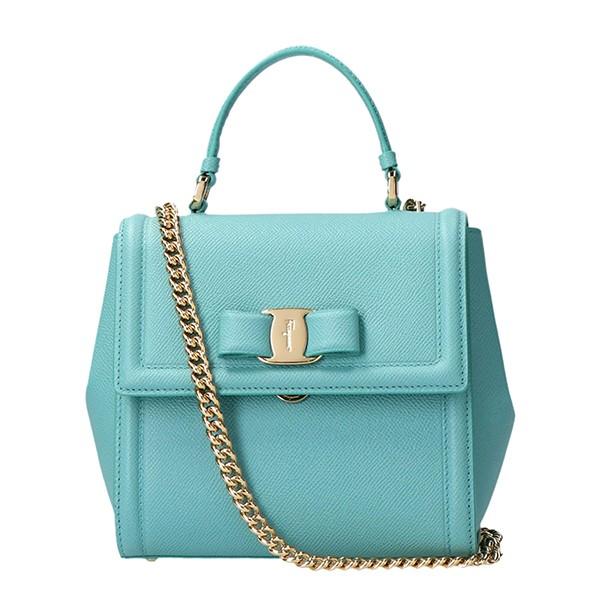 並行輸入 フェラガモ  ハンドバッグ ヴァラ リボン 21G646 725149 TUR ターコイズ...