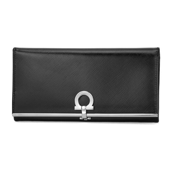 並行輸入 フェラガモ 長財布 コンチネンタルウォレット 224633 273805 ブラック 黒/シ...