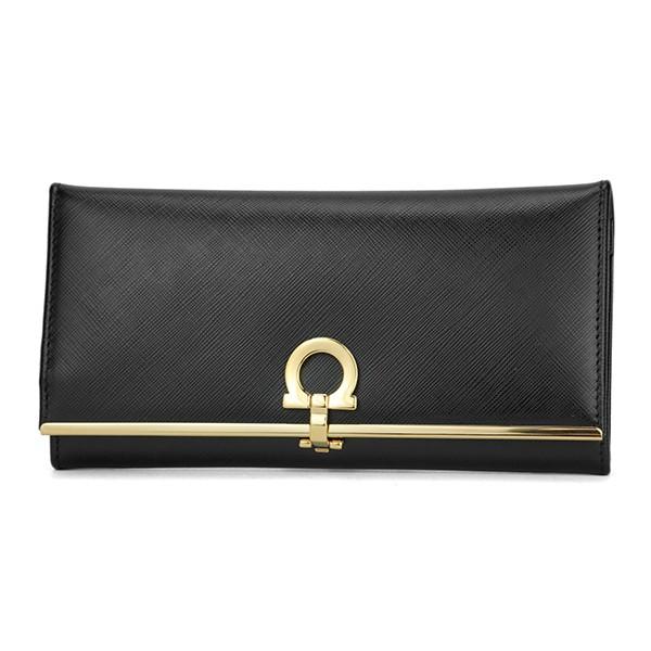 並行輸入 フェラガモ 長財布 コンチネンタルウォレット 224633 614666 ブラック 黒/ゴ...