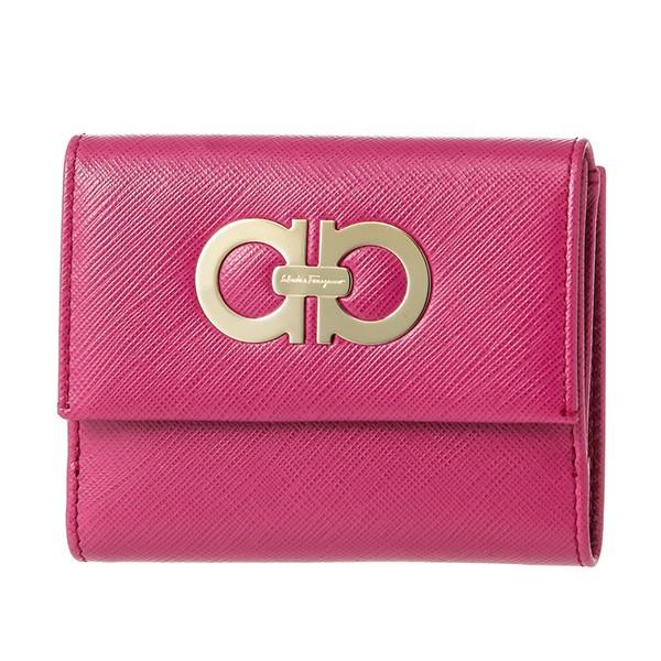 並行輸入 フェラガモ 2つ折り財布 フレンチウォレット 227122 656466 ピンク系 爆買