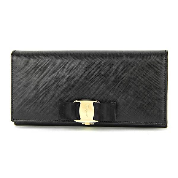 並行輸入 フェラガモ 長財布 BOW CLIP VIT 22A900 588250 NERO ブラッ...