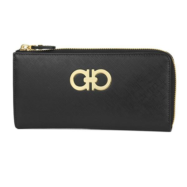 並行輸入 フェラガモ 長財布 コンチネンタルウォレット 22B950 614459 ブラック 黒/ゴ...