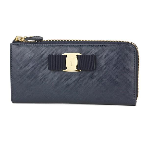 並行輸入 フェラガモ 長財布 コンチネンタルウォレット 22C124 593958 ネイビー 爆買