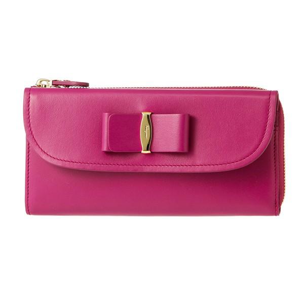 並行輸入 フェラガモ  長財布 ヴァラ 22C702 660425 ピンク系 爆買