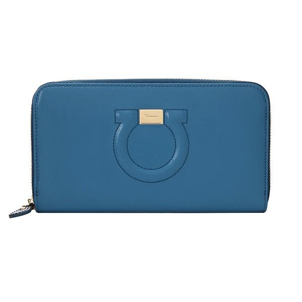 並行輸入 フェラガモ  長財布(ラウンドファスナー) ガンチーニ 22C843 0703949 ブル...