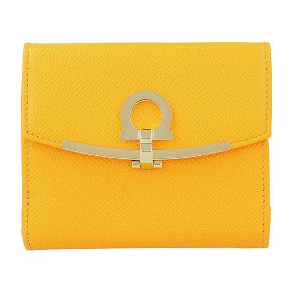 並行輸入 フェラガモ 2つ折り財布 イエロー 黄 FERRAGAMO 22C877 724098 S...