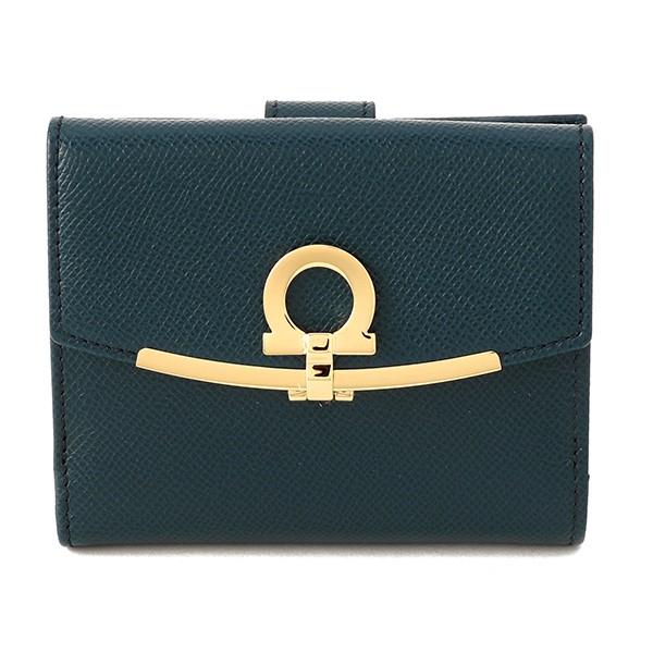 並行輸入 フェラガモ  2つ折り財布 ガンチーニ 22C877 729019 MEZCALTEAL ...