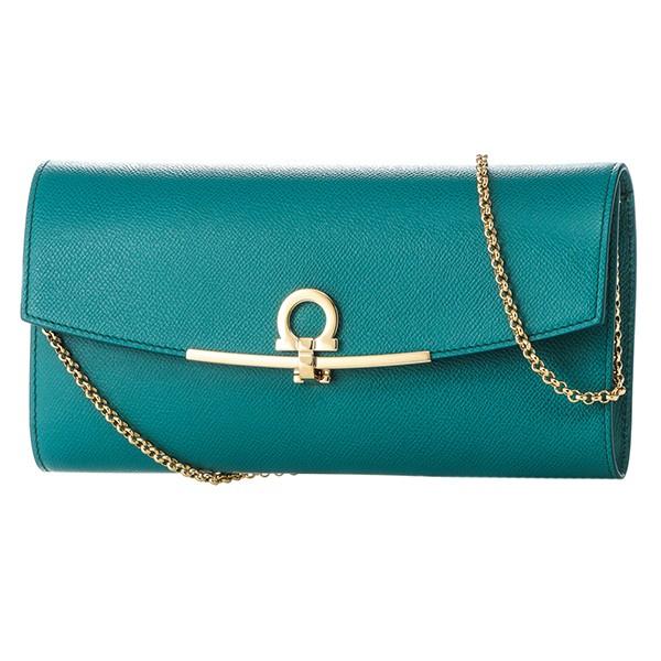 並行輸入 フェラガモ クラッチ・セカンドバッグ グリーン系 青緑 FERRAGAMO 22C941 ...