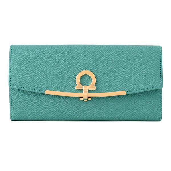 並行輸入 フェラガモ  長財布 ガンチーニ 22D150 729021 TURQUOISE ターコイ...