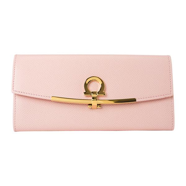 並行輸入 フェラガモ  長財布 ガンチーニ 22D150 740814 ライトピンク 爆買