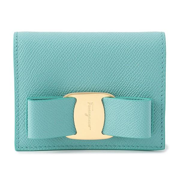 並行輸入 フェラガモ  2つ折り財布 ヴァラ・リボン 22D515 724344 TURQUOISE...