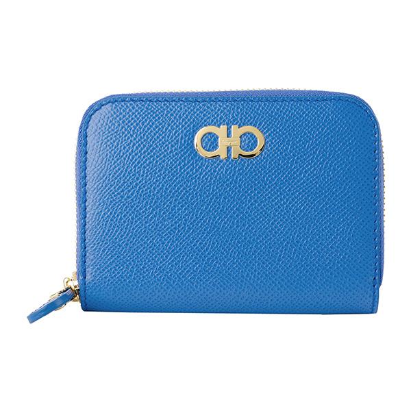 並行輸入 フェラガモ  コインケース ガンチーニ 22 O010 722543 ブルー 青 爆買