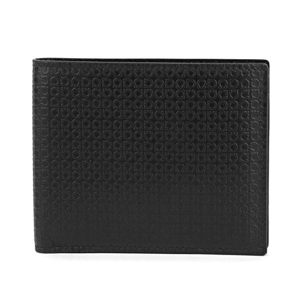 並行輸入 フェラガモ  2つ折り財布 ガンチーニ 66 0636 692407 ブラック 黒 爆買