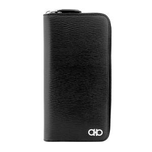 【現行・未使用保管品】フェラガモ カードケース ガンチーニ レザー 黒 FERRAGAMO（フェラガモ） 並行輸入 カードケース ガンチーニ 660990