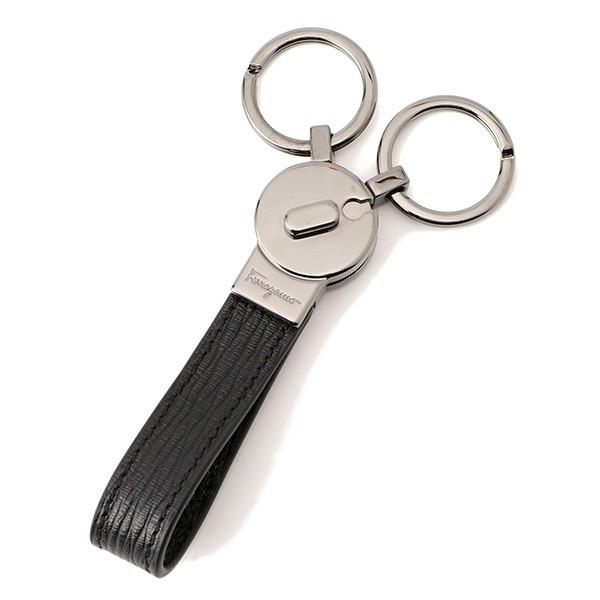 並行輸入 フェラガモ  キーホルダー リバイバル 669847 588993 NERO ブラック 黒...