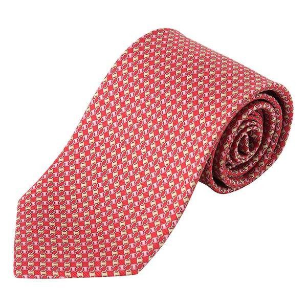 並行輸入 フェラガモ ネクタイ VARA CHAIN 352684 29 レッド 赤 爆買