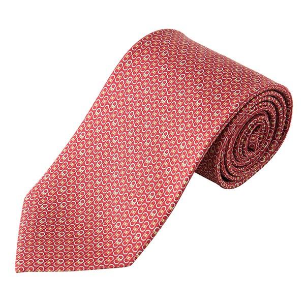 並行輸入 フェラガモ ネクタイ GANCINI HORIZONTAL 357399 08 レッド 赤...