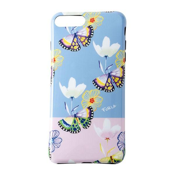 並行輸入 フルラ iPhone6 Plus/7 Plus ケース ブルー系 マルチ FURLA ER...