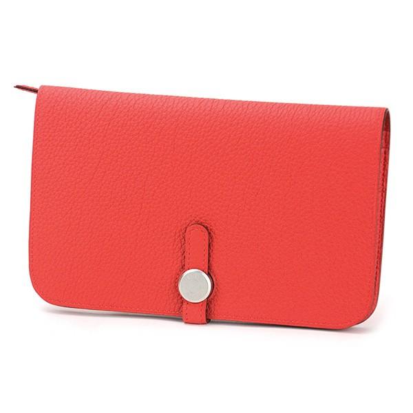 並行輸入 エルメス  長財布 ドゴン H043070 レッド 赤 爆買